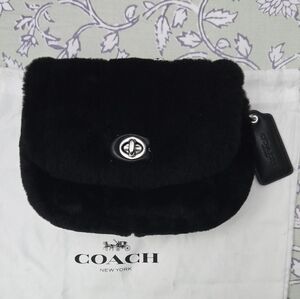 Coach Pillow Madison 18 Shoulder Bag / Crossbody Black Shearling Quilting NWOT🖤